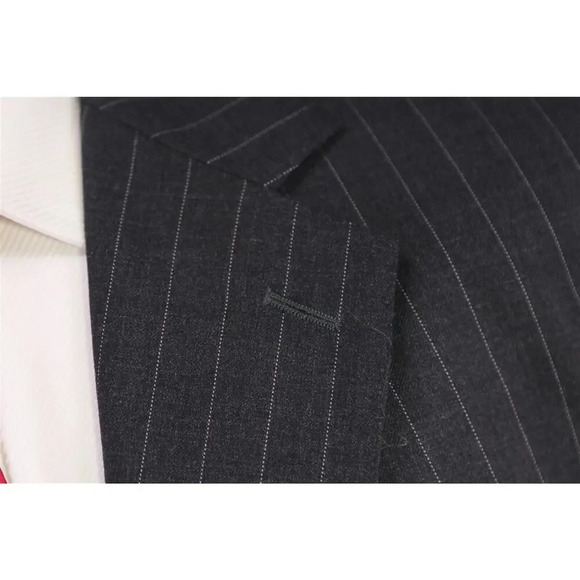 Miller Brothers Ltd Bespoke Recent Gray Pinstripe 2-Btn Wool Suit 42R - Picture 5 of 11